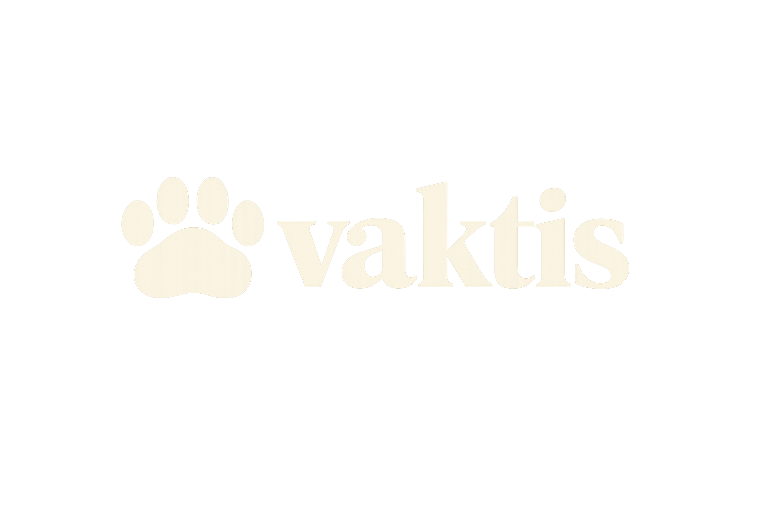 A logo that with a dog paw followed by the text vaktis